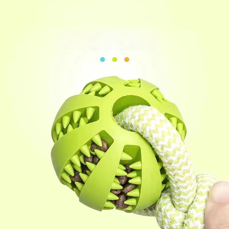 Treat Rubber Ball with Interactive Hemp Rope