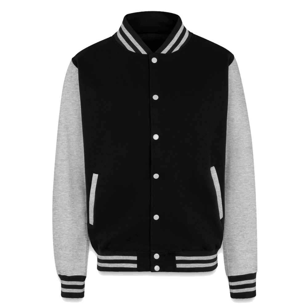 Just Hoods Heavyweight Letterman Jacket - black/heather grey