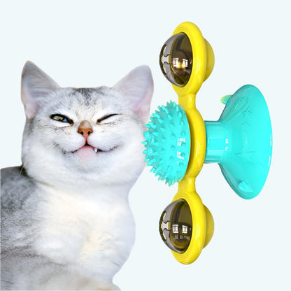 Interactive Windmill Cat Toy with Suction Base