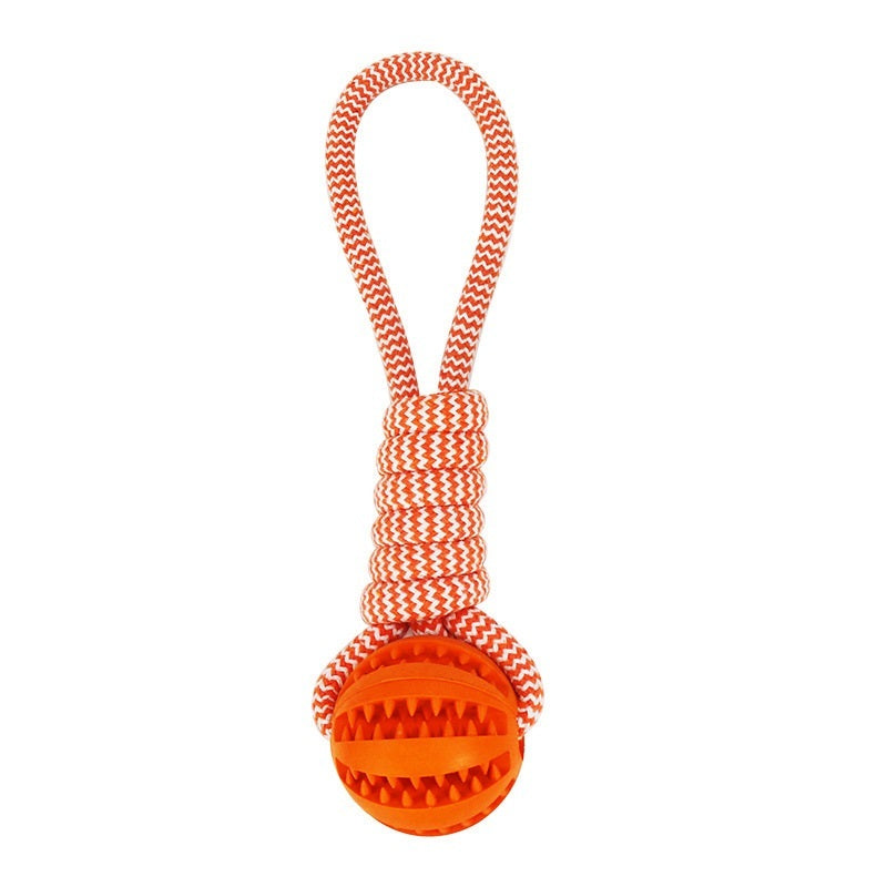 Treat Rubber Ball with Interactive Hemp Rope