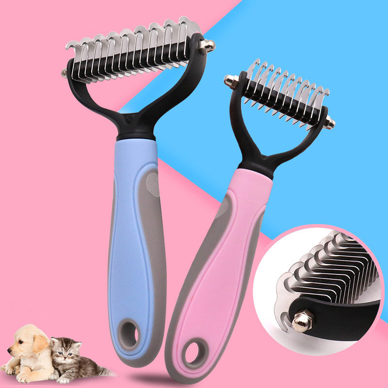 Dual-Sided Pet Grooming Rake