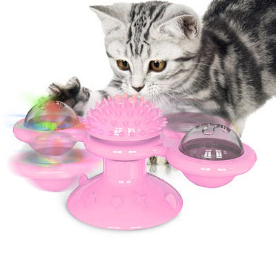 Interactive Windmill Cat Toy with Suction Base