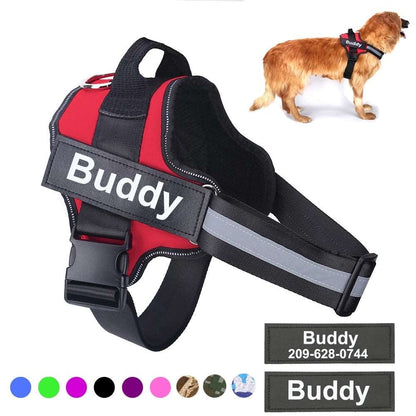 Adjustable Dog Harness with Custom name label