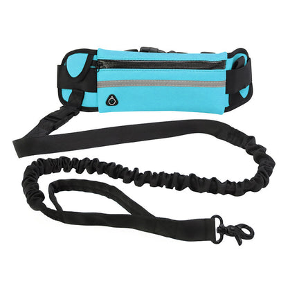 Hands free dog training leash with belt