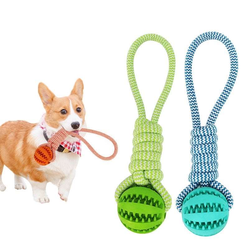 Treat Rubber Ball with Interactive Hemp Rope