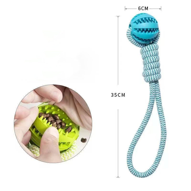 Treat Rubber Ball with Interactive Hemp Rope